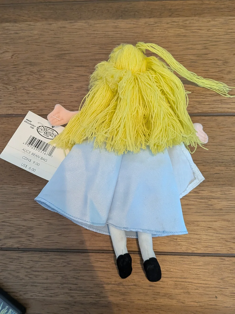 Vintage Disney Store Alice in Wonderland Bean Bag Plush Doll NWT 9